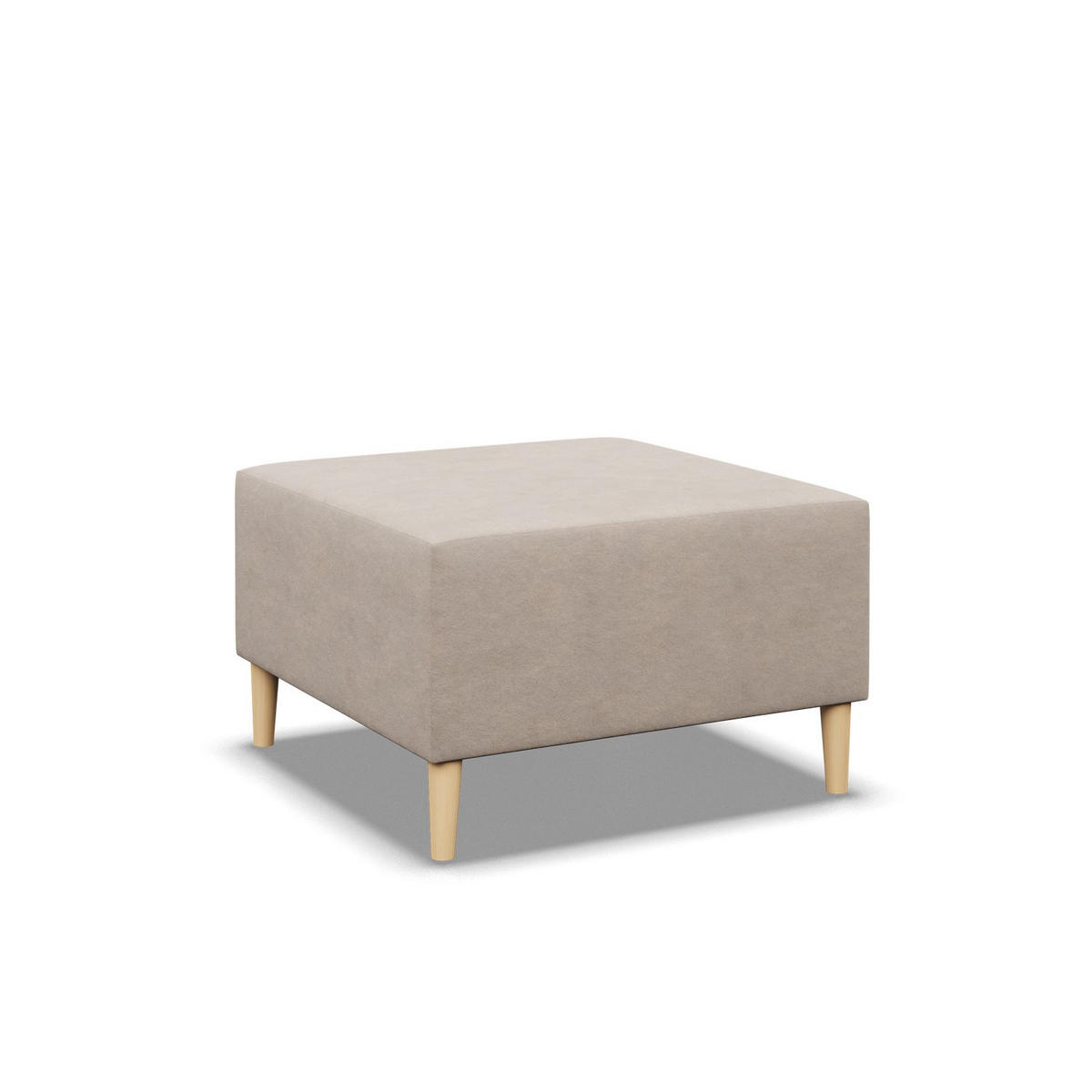 SITZPOUF 70 X 70 BLANK, Beige - Beige, Textil (71/40/71cm)