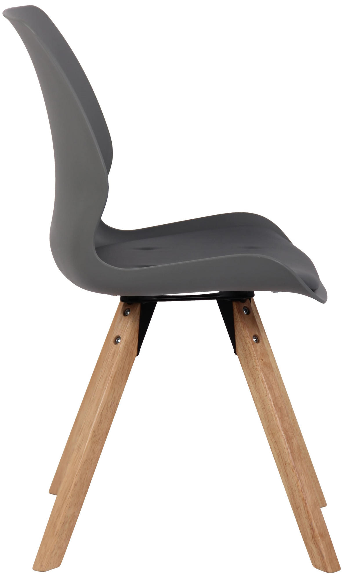 STUHL Kunststoff grau - Eukalyptusholzfarben/Grau, Holz/Kunststoff (49/87.5/58cm) - CLP