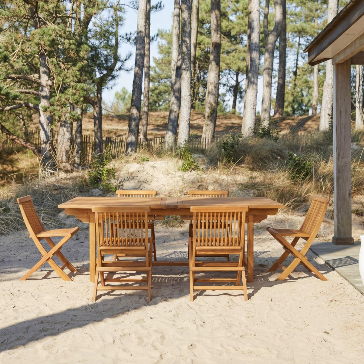 GARTENMÖBEL-SET 4-tlg Capri Braun aus Akazie - Braun, Holz - Tikamoon