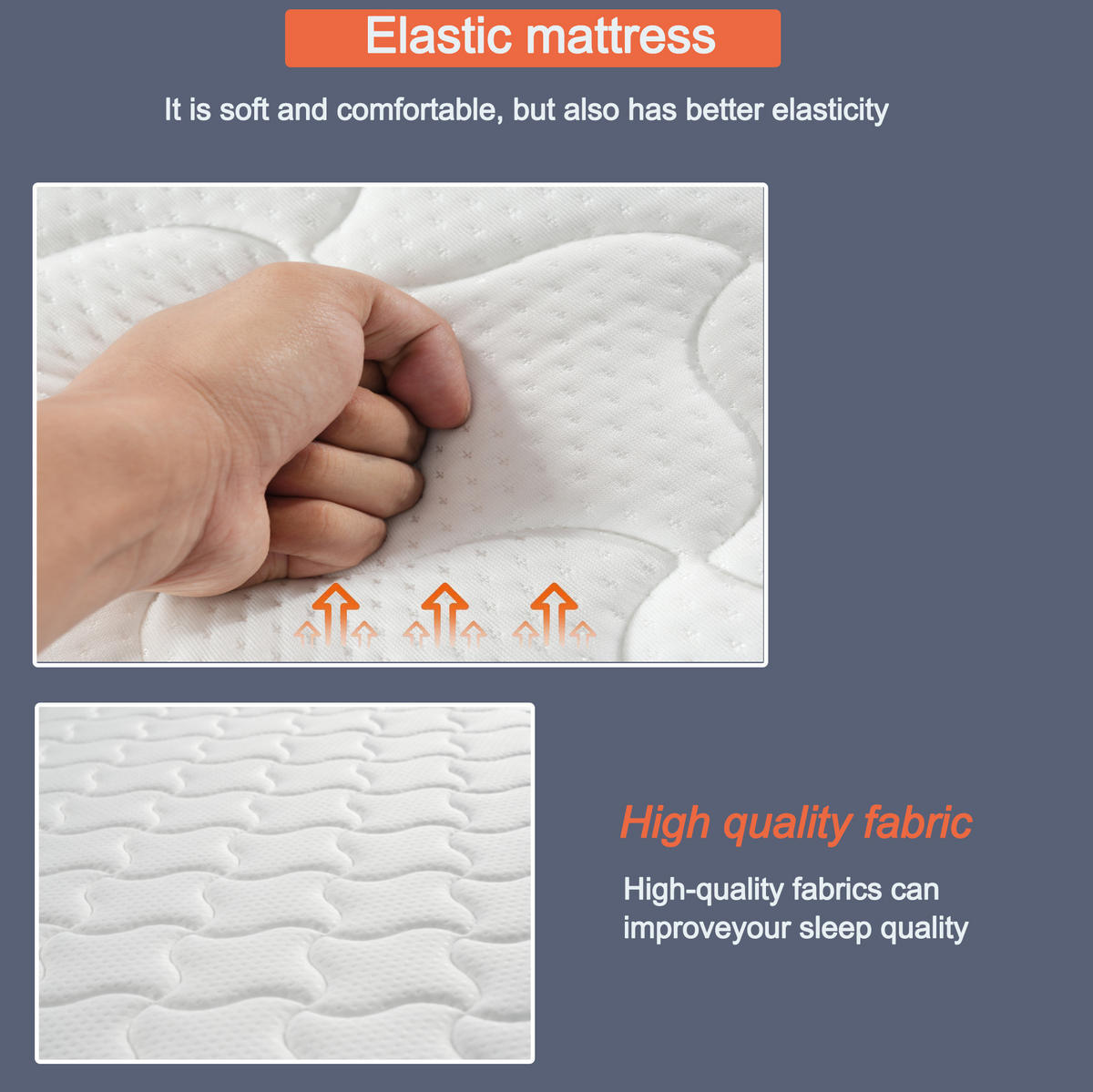 MATRATZE 90/200 cm aus Stoff und Metall mit ergonomischem Design Weiß - Weiß, Textil (90/200cm) - OKMYHOME