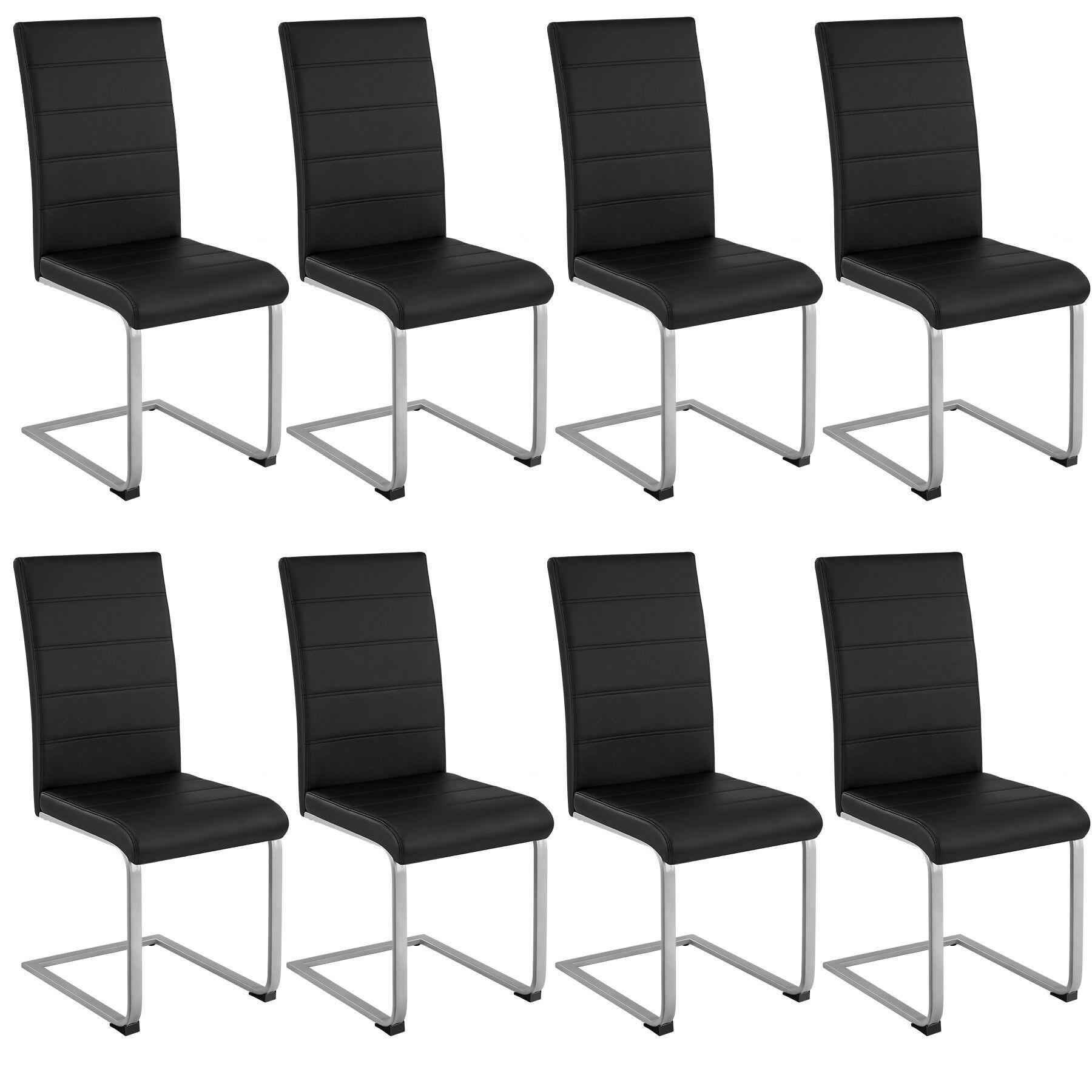 SCHWINGSTUHL 8er Set Bettina 41 x 52 x 99 cm schwarz - Schwarz, Textil (52/99/41cm) - tectake