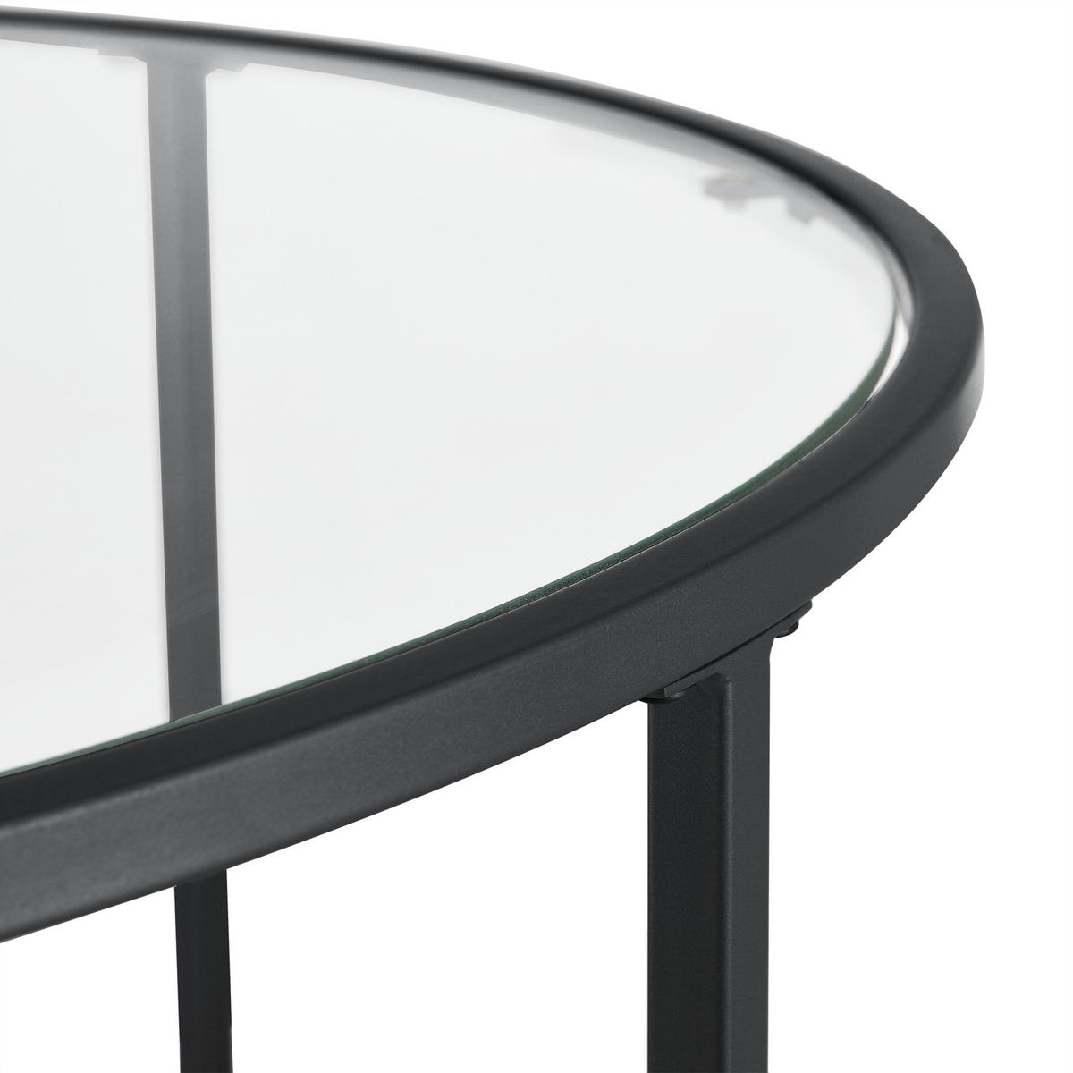 COUCHTISCH Kouvola 84/84/46 - Schwarz, Glas (84/84/46cm) - [en.casa]