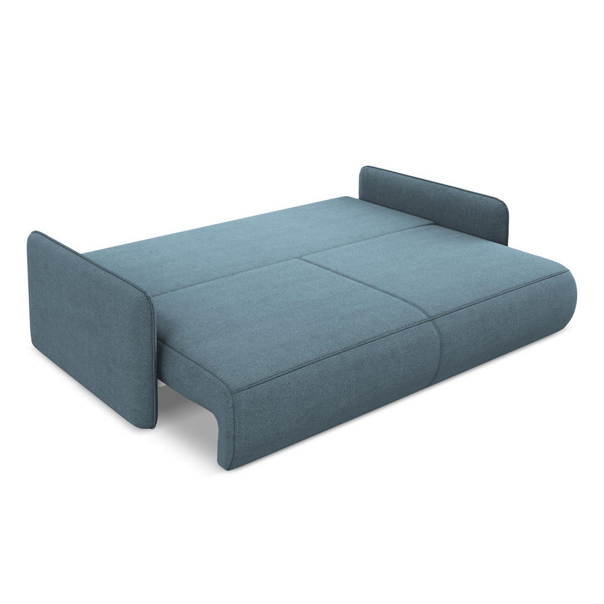 3-SITZER SOFA mit Schlaffunktion Strukturstoff Stoff Blau - Blau/Schwarz, Kunststoff/Textil (216/86/105cm) - LaMiaSofa
