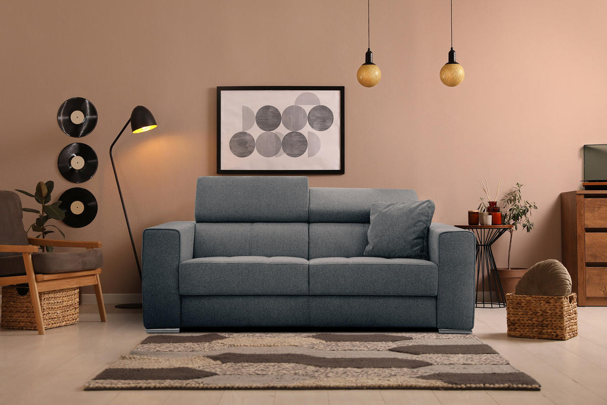 SOFA QUARTZ 3-Sitzer, dunkelgrau - Dunkelgrau, Holzwerkstoff/Textil (202/80/102cm) - Courtois Laville