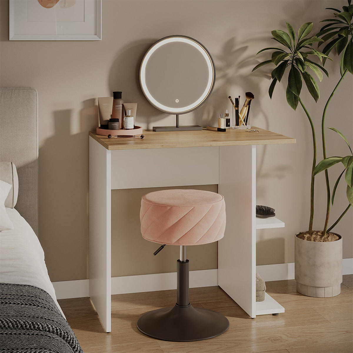 PSACÍ STŮL Simple Bílá/Artisan - bílá, kompozitní dřevo (50/80/76cm) - Vicco