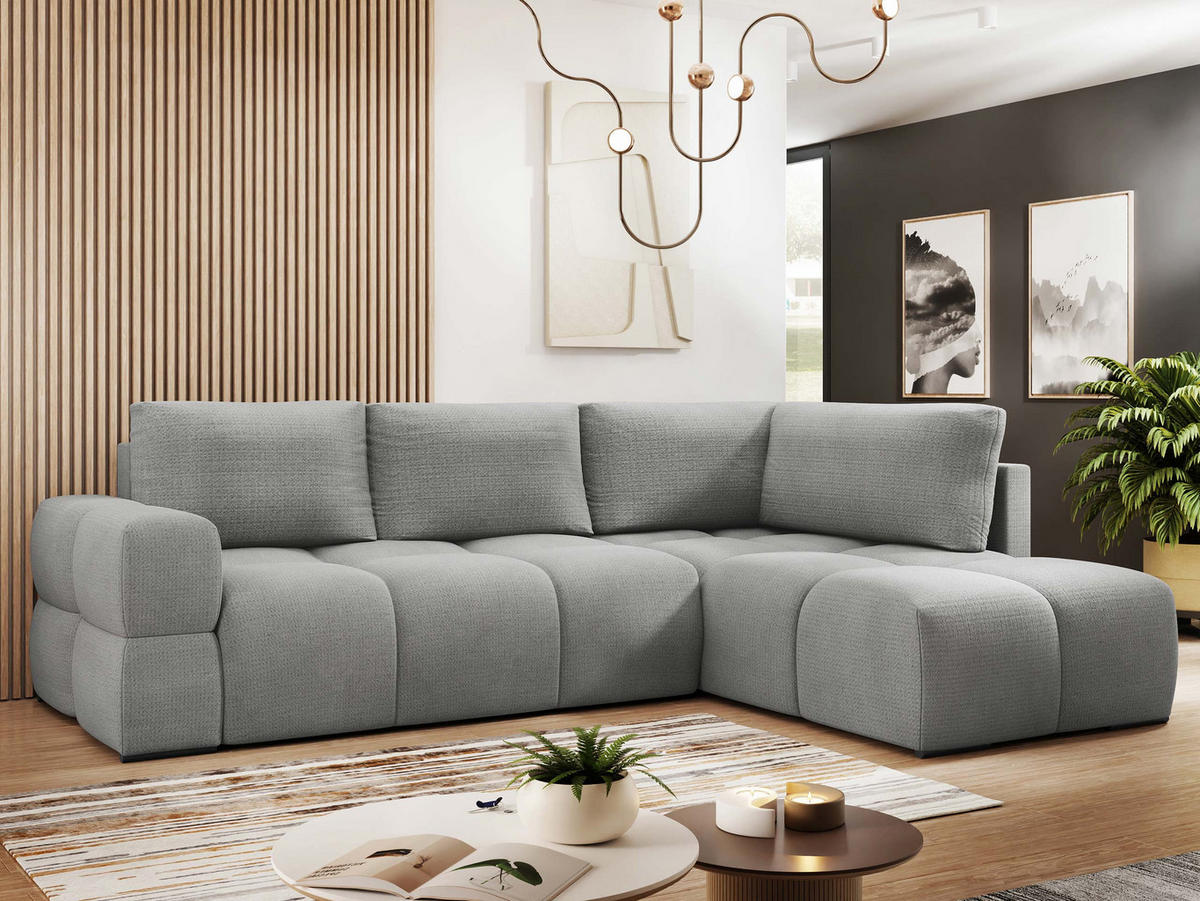 ECKSOFA Taremi - Schwarz/Grau, Holz/Kunststoff (267/185cm) - MIRJAN24