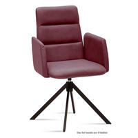 ARMLEHNSTUHL drehbar (4er-Set) Deidre 52x92x60 Schwarz/Marsala - Brombeere/Schwarz, Kunststoff (60/92/52cm) - 58aufmkessel