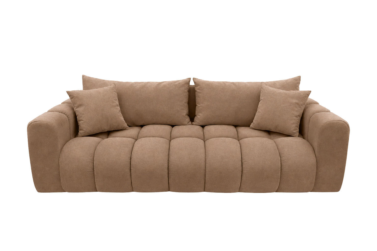 SCHLAFSOFA Mit Bettkasten, Veloursstoff Bluvel, Latte, COSMOPOLITAN - Hellbraun, Holz (240/97cm) - Kaiser Möbel