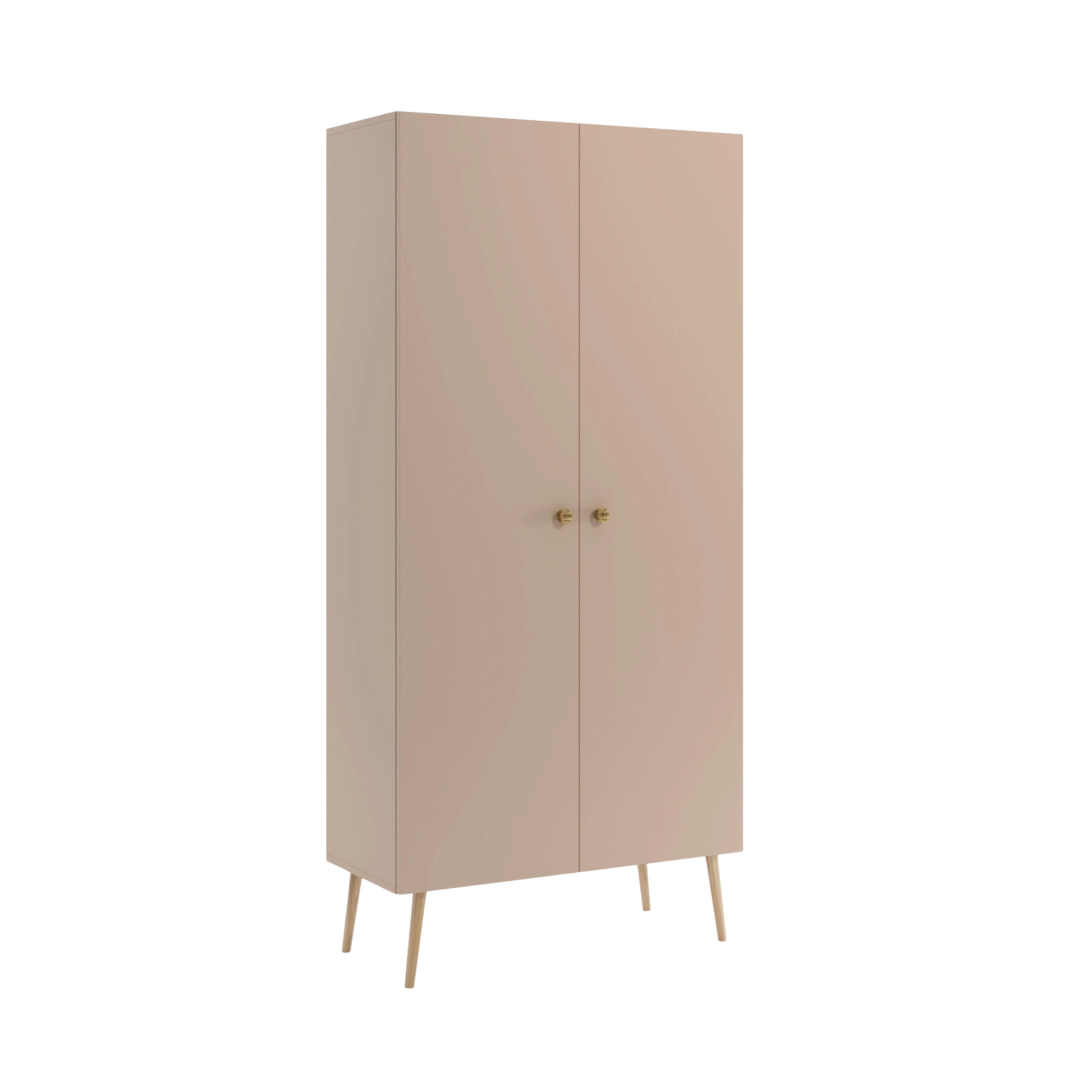KLEIDERSCHRANK NATURA, 87 cm, Beige Macchiato, mit 5 Fächern - Beige, Holz (87/212/41cm) - Excellent Home