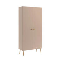 KLEIDERSCHRANK NATURA, 87 cm, Beige Macchiato, mit 5 Fächern - Beige, Holz (87/212/41cm) - Excellent Home