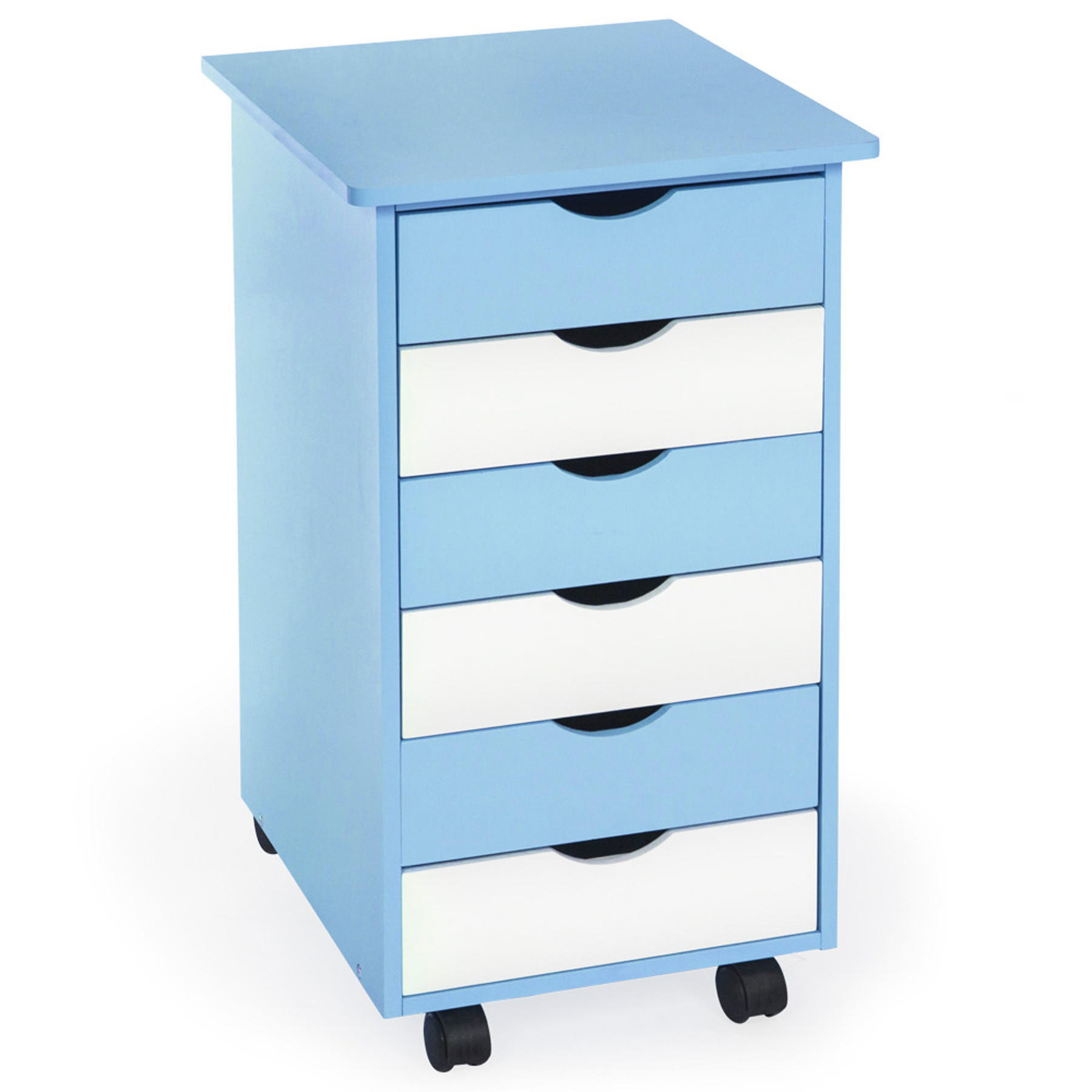 ROLLCONTAINER ,einfache Montage, 36 x 40 x 65 cm,blau - Blau, Holz (40/65/36cm) - tectake