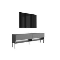 TV-LOWBOARD 170 cm Anthrazit, gerade schwarze Beine, weiße LED, 170 × 32 × 52 cm - Grau, Holzwerkstoff (170/52/32cm) - 3XE LIVING