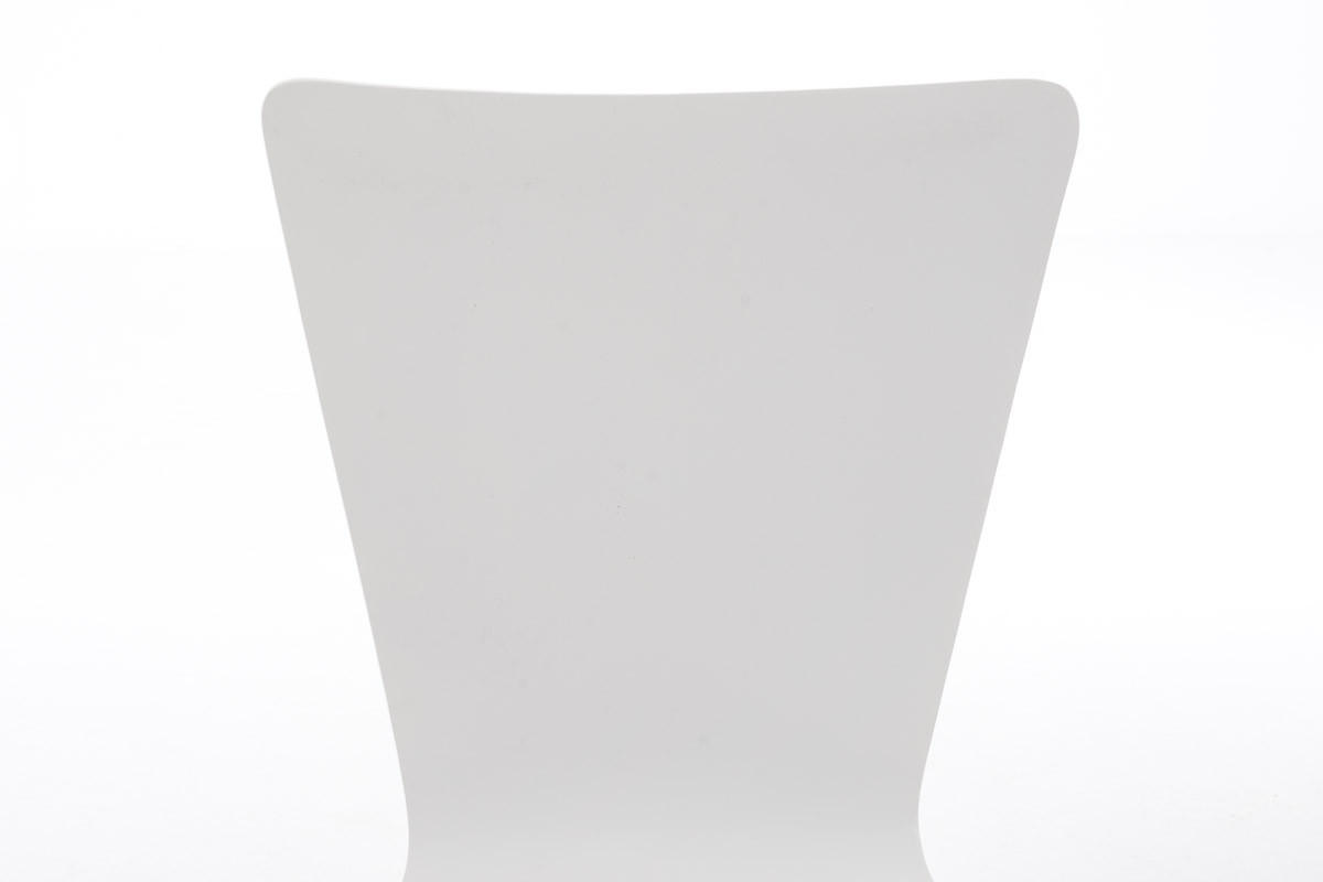 BESUCHERSTUHL Jaron mit Holzsitz und Metallgestell, Farbe: Weiß - Chromfarben/Weiß, Holz/Metall (43/84/50cm) - TPFLiving