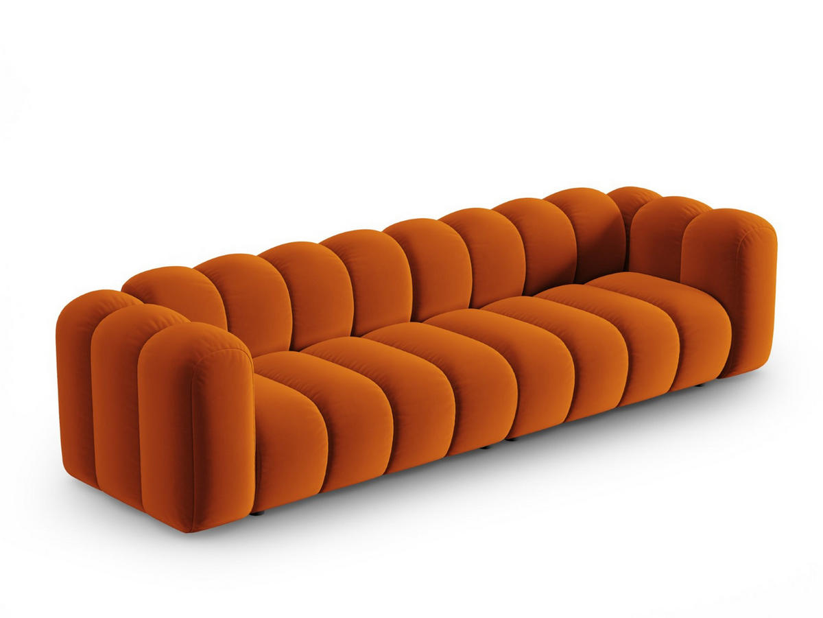 SOFA modular Lupine aus Samt terrakotta 4 Sitzplätze - Terracotta, Textil (95/70/290cm) - Micadoni