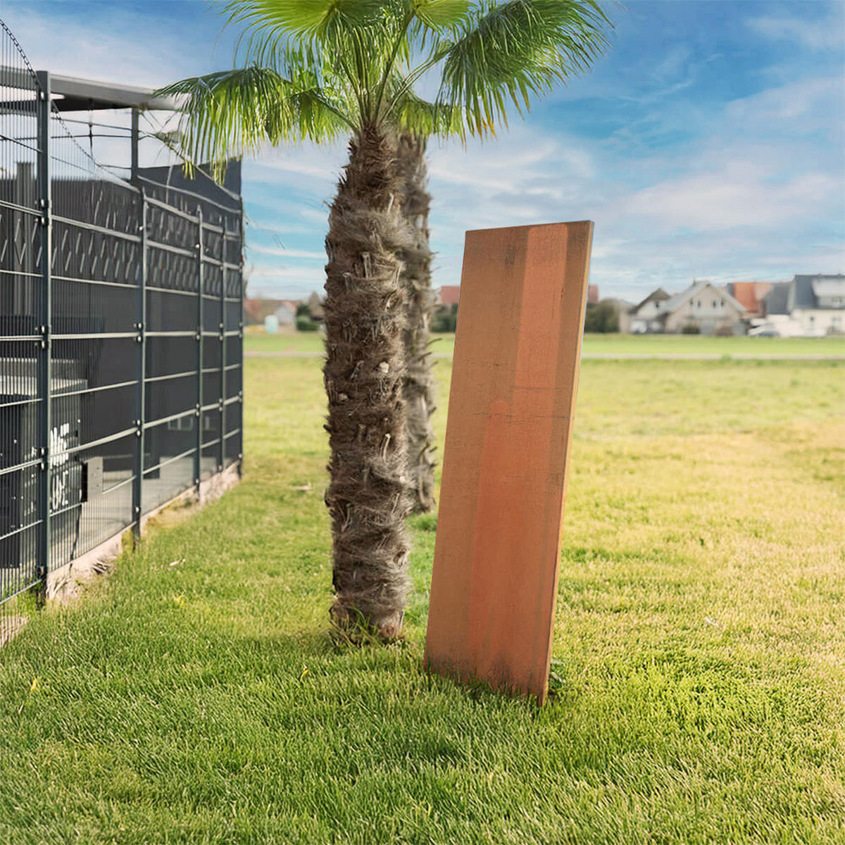 SICHTSCHUTZ AURA - 148 x 50 - Braun, Metall (50/148cm) - Home Deluxe