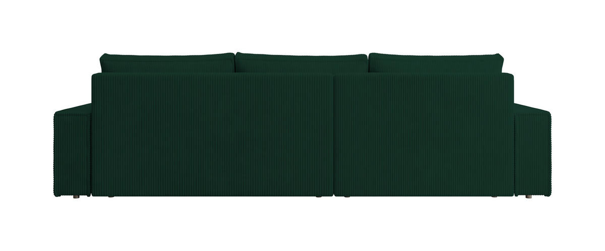 ECKSOFA Alice mit Bettkasten und Schlaffunktion, Cordstoff in L-Form - Grün, Textil (289/184cm)