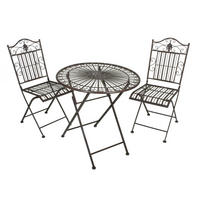 BALKONMÖBEL-SET Tamas klappbar Balkon-Set - Braun, Metall - DELUKE