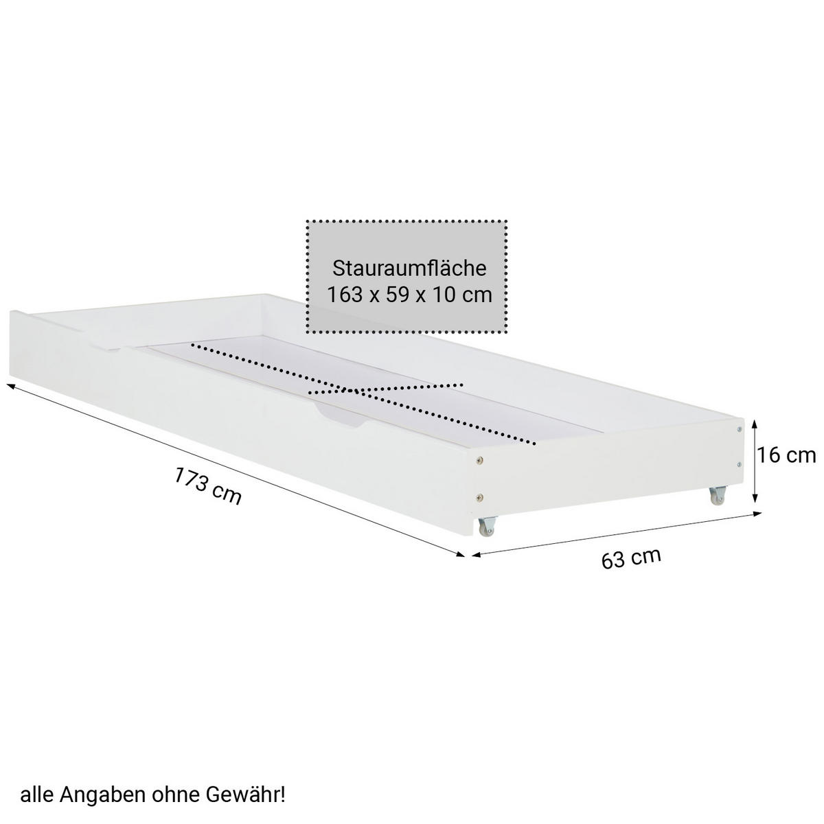 HOLZBETT mit Stauraum 90/200 cm weiss - Weiß, Holz (90/200cm) - Homestyle4u