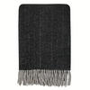 WOLLDECKE Recycelt Struktur Schwartz 131x170 - Schwarz, Textil (131/170cm) - Malagoon