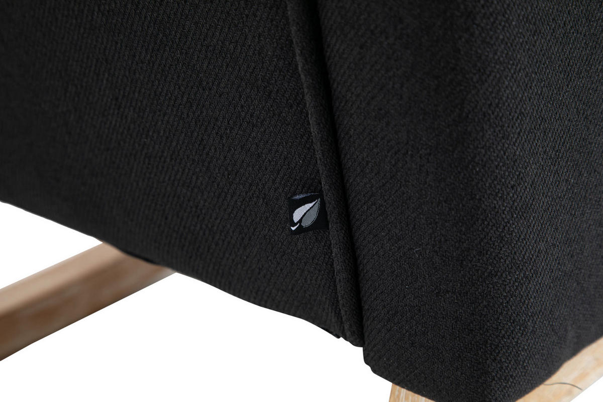SCHAUKELSTUHL Stoff schwarz - Schwarz, Holz/Textil (63/90/77cm) - CLP
