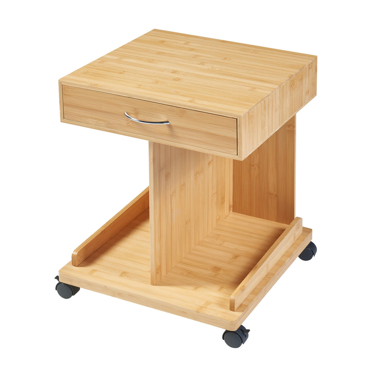BEISTELLTISCH rollbar Jokkmokk - Naturfarben, Holz (43/43/56.5cm) - [en.casa]