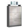 SCHUHSCHRANK Lavia Front in Sandgrau Hochglanz - Sandfarben, Holzwerkstoff (89/128/23cm) - Vladon