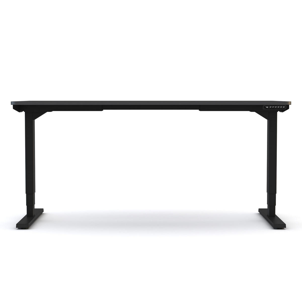 SCHREIBTISCH Elektrisch höhenverstellbarer Schreibtisch Y-Line Curved Anthrazit Schwarz 140/70/62-127cm - Anthrazit/Schwarz, Holzwerkstoff/Metall (70/140/127cm) - ASSMANN