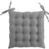 SITZKISSEN 16-Punkt grau 40/40 cm mit Steppung und Halte-Bändern - Grau, Textil (40/40/4cm) - wometo