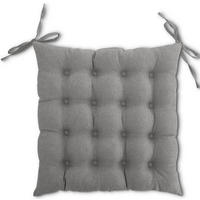 SITZKISSEN 16-Punkt grau 40/40 cm mit Steppung und Halte-Bändern - Grau, Textil (40/40/4cm) - wometo