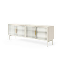 TV-SCHRANK, Kaschmir, 181,3 x 61,6 x 39,3 cm - Beige/Goldfarben, Holzwerkstoff/Metall (181.3/61.6/39.3cm) - 3XE LIVING