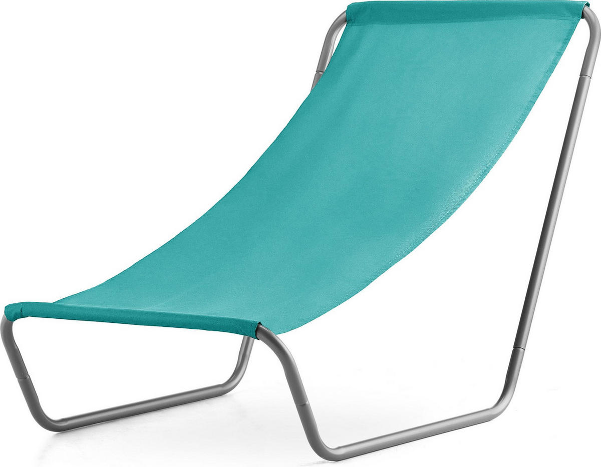 STRANDSESSEL bis 100 kg - Hellblau, Textil/Metall (51/60/97cm) - Outtec