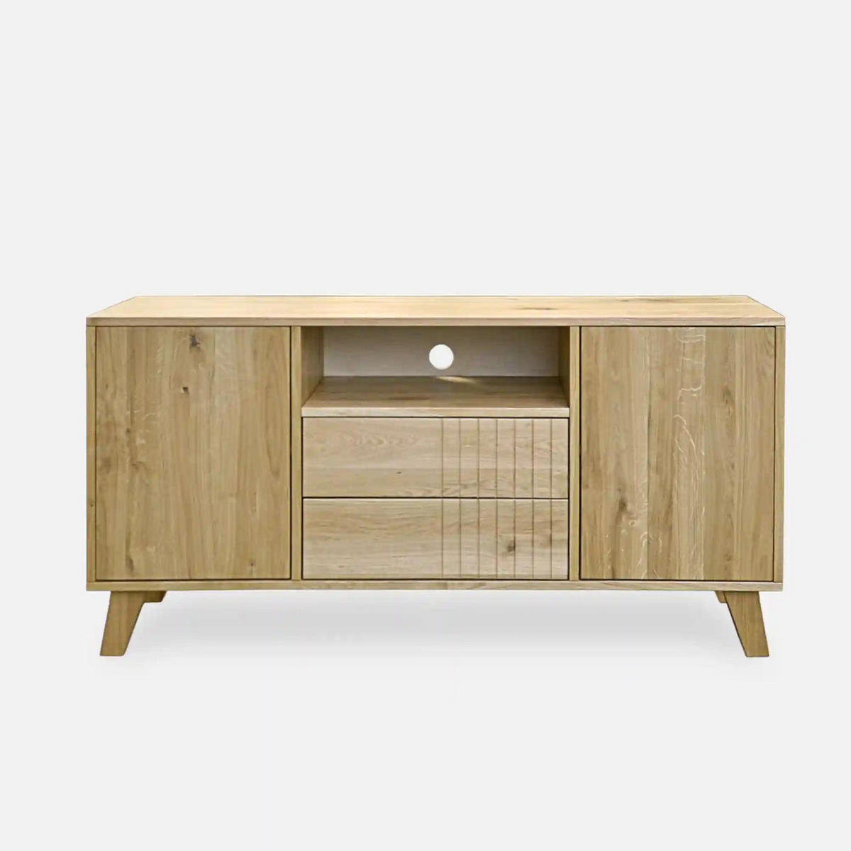 TV-SCHRANK aus Massivholz NESS - Eichefarben, Holz (150/75/40cm) - Rawood Furniture