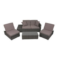 GARTENLOUNGESET Uwe grau Gartengarnitur - Grau, Kunststoff - DELUKE