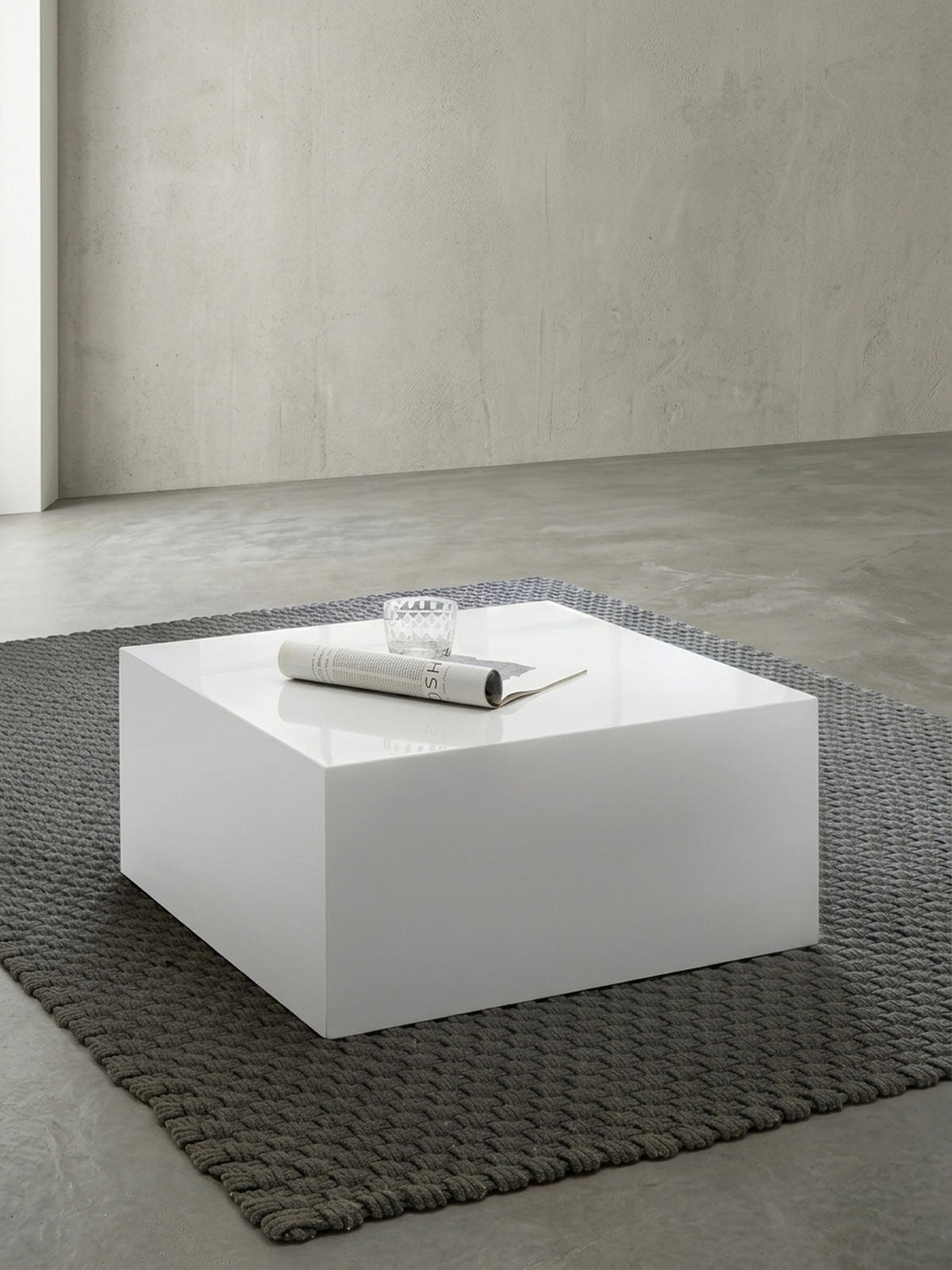 COUCHTISCH Weiß Hochglanz Quadratisch 60x60x30cm MDF Würfelform - Weiß, Holzwerkstoff (60/60/30cm) - KADIMA DESIGN