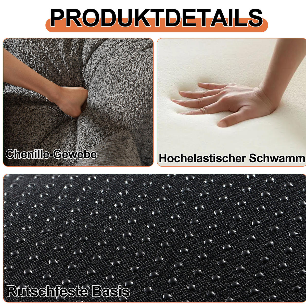 SCHLAFSOFA, Chenille 2-in-1 mit Armlehnen-Staufach & Stahlrahmen, 94/181,6/49,5 cm, Grau - Grau, Textil (94/49.5/181.6cm) - Redom