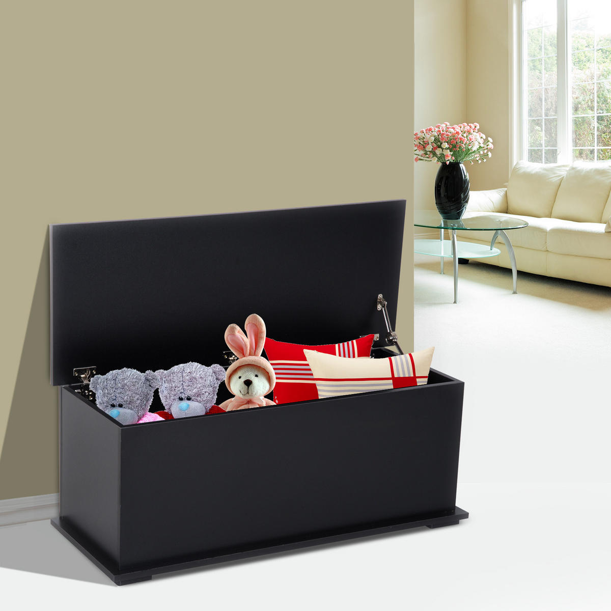 KISSENBOX DE-12434 100/40/40 cm Schwarz - Schwarz, Holzwerkstoff (40/40/100cm) - ComfortXL