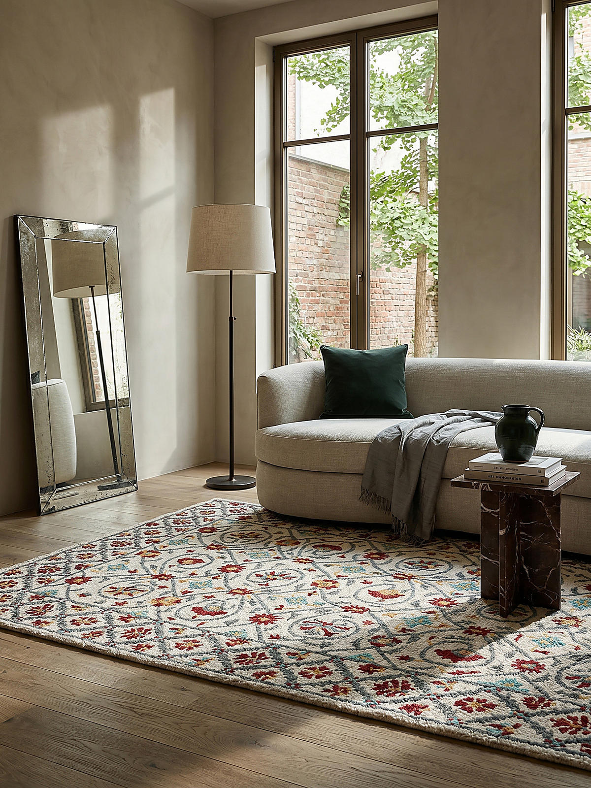 WOLLTEPPICH Orientmuster Floral Suzani, Wohnzimmer Rot-Blau Rechteckig 160x230 - Rot, Textil (230/160cm) - KADIMA DESIGN