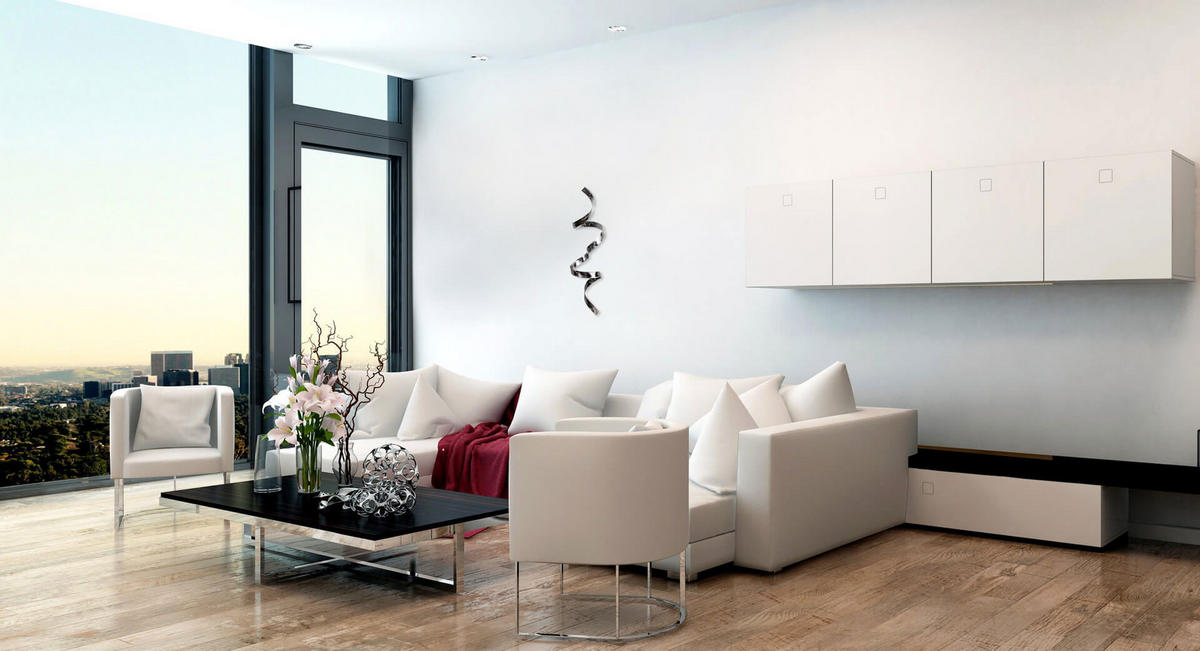 WANDDEKO Silber 95/34 cm - Silberfarben, Metall (4.07/34/28cm) - KUNSTLOFT