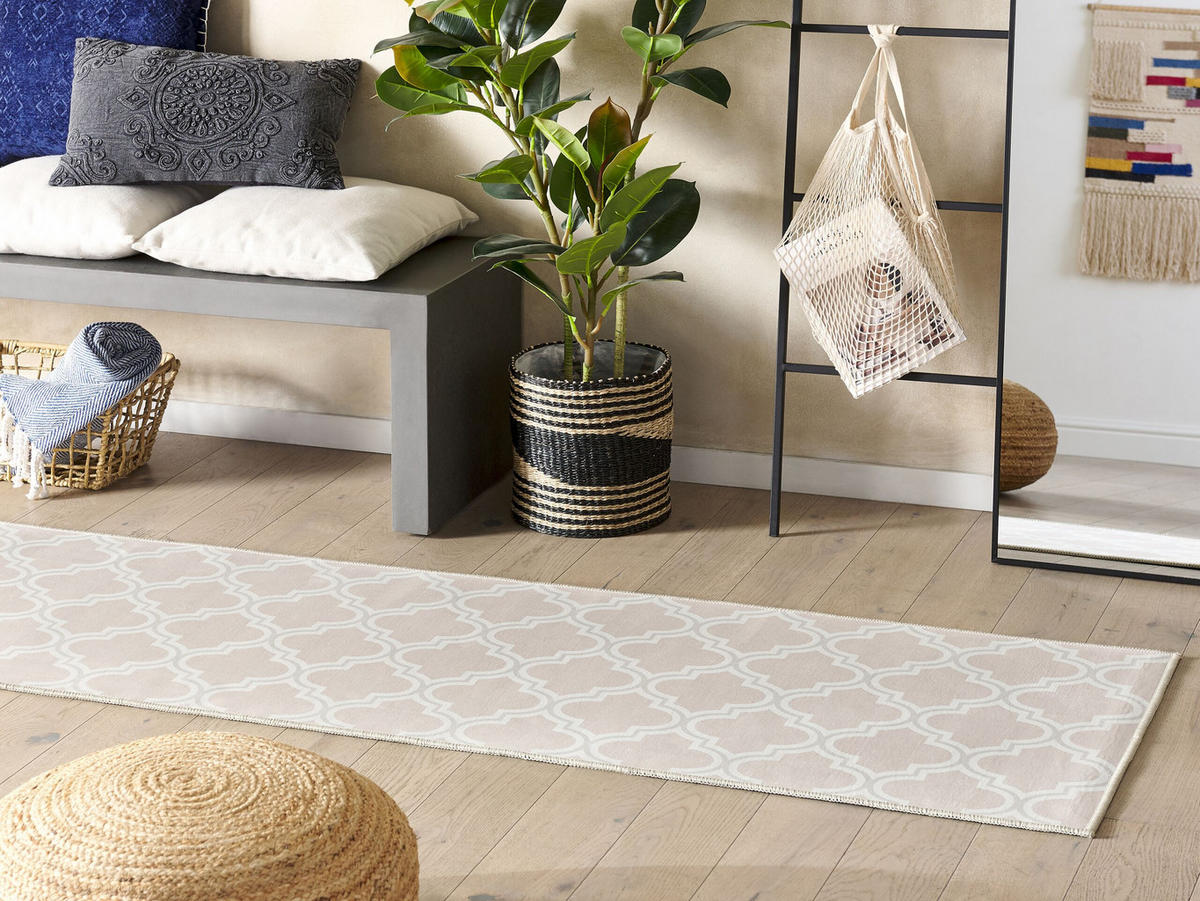 TEPPICHLÄUFER Kadayal 200/60 cm - Beige, Kunststoff (60/200cm) - Beliani
