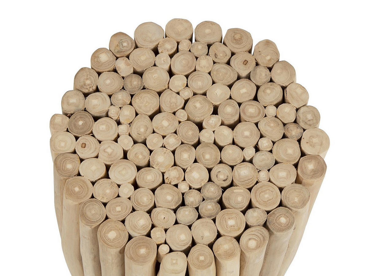 BEISTELLTISCH - Teakholz - Naturfarben - LUTIANA - Naturfarben, Holz (35/35/46cm) - Vente-Unique