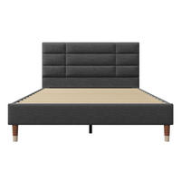 POLSTERBETT 140/200 cm mit Lattenrost und gepolstertem Kopfteil in Grau - Grau, Holz (140/200cm) - BEAOK