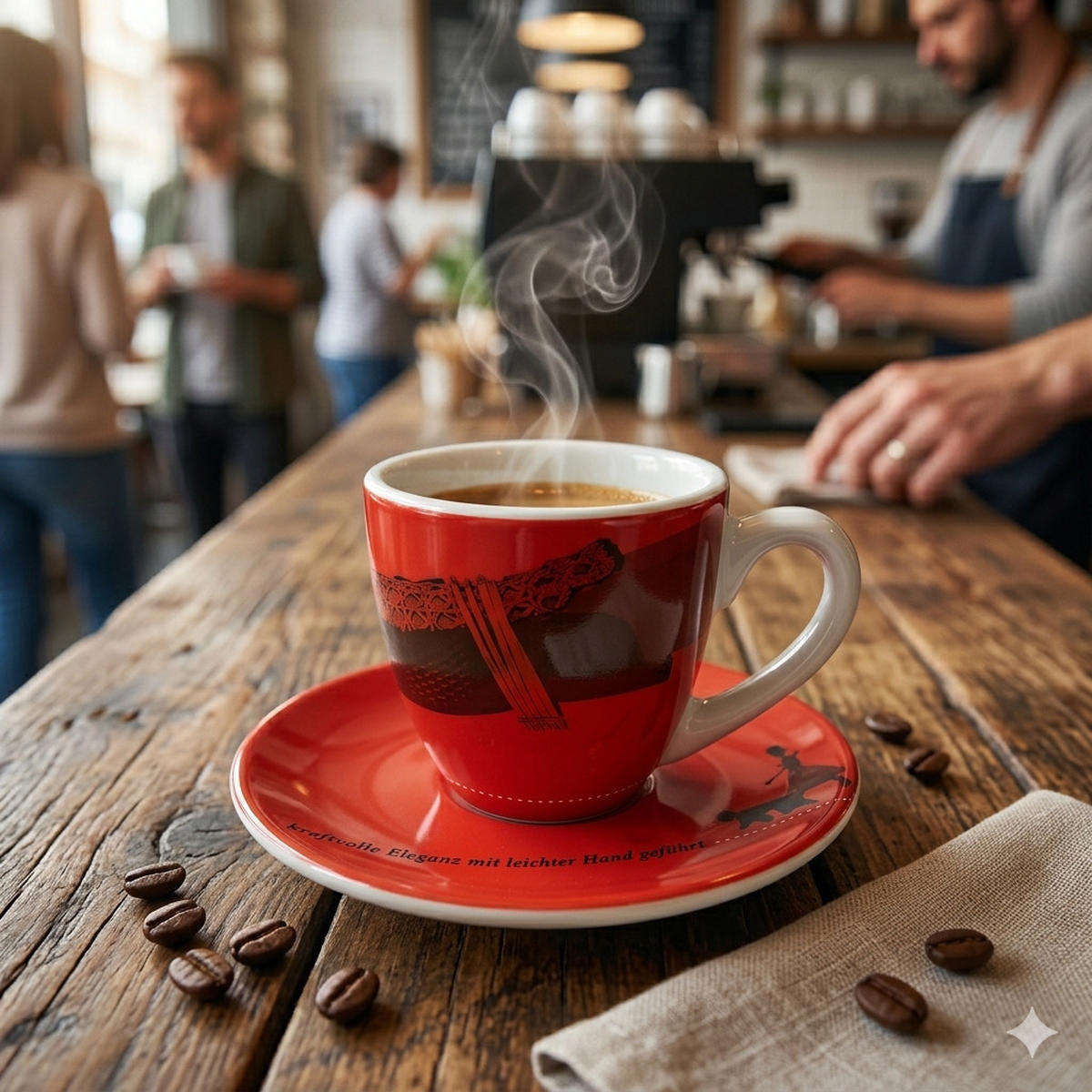 ESPRESSOTASSE Set Rot Porzellan mit Unterteller 2-tlg - Rot, Keramik (0.08L) - Porsche