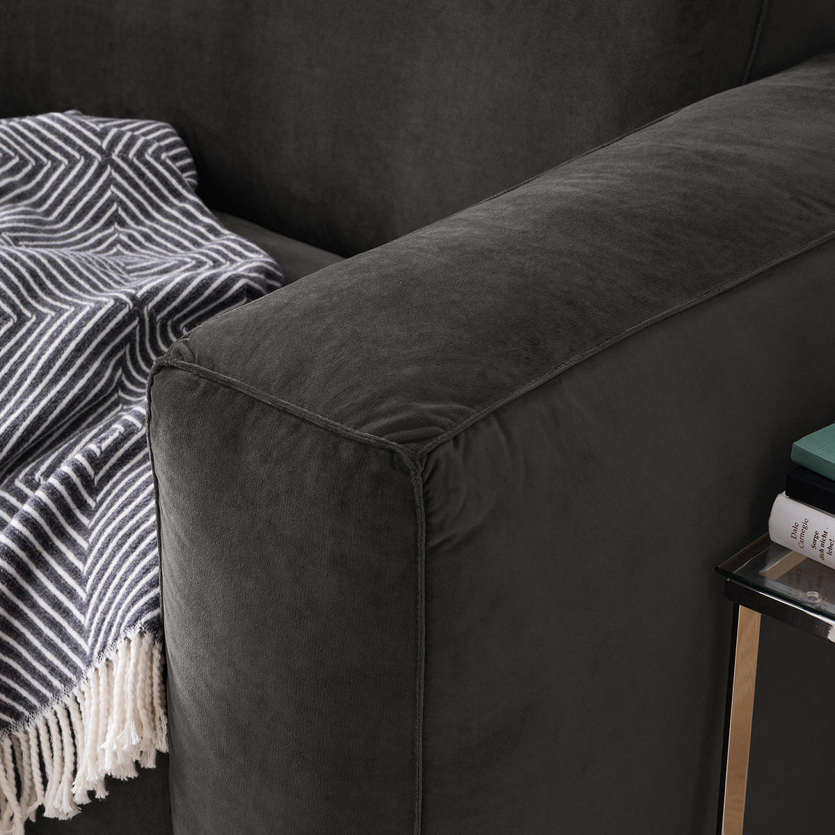 3-SITZER SOFA - Dunkelgrau, Textil (240/75/96cm) - home24