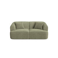 MODULARES-SOFA Campi aus Cord Moosgrün 2 Sitzplätze - Salbeigrün, Textil (90/70/180cm) - Cosmopolitan Design