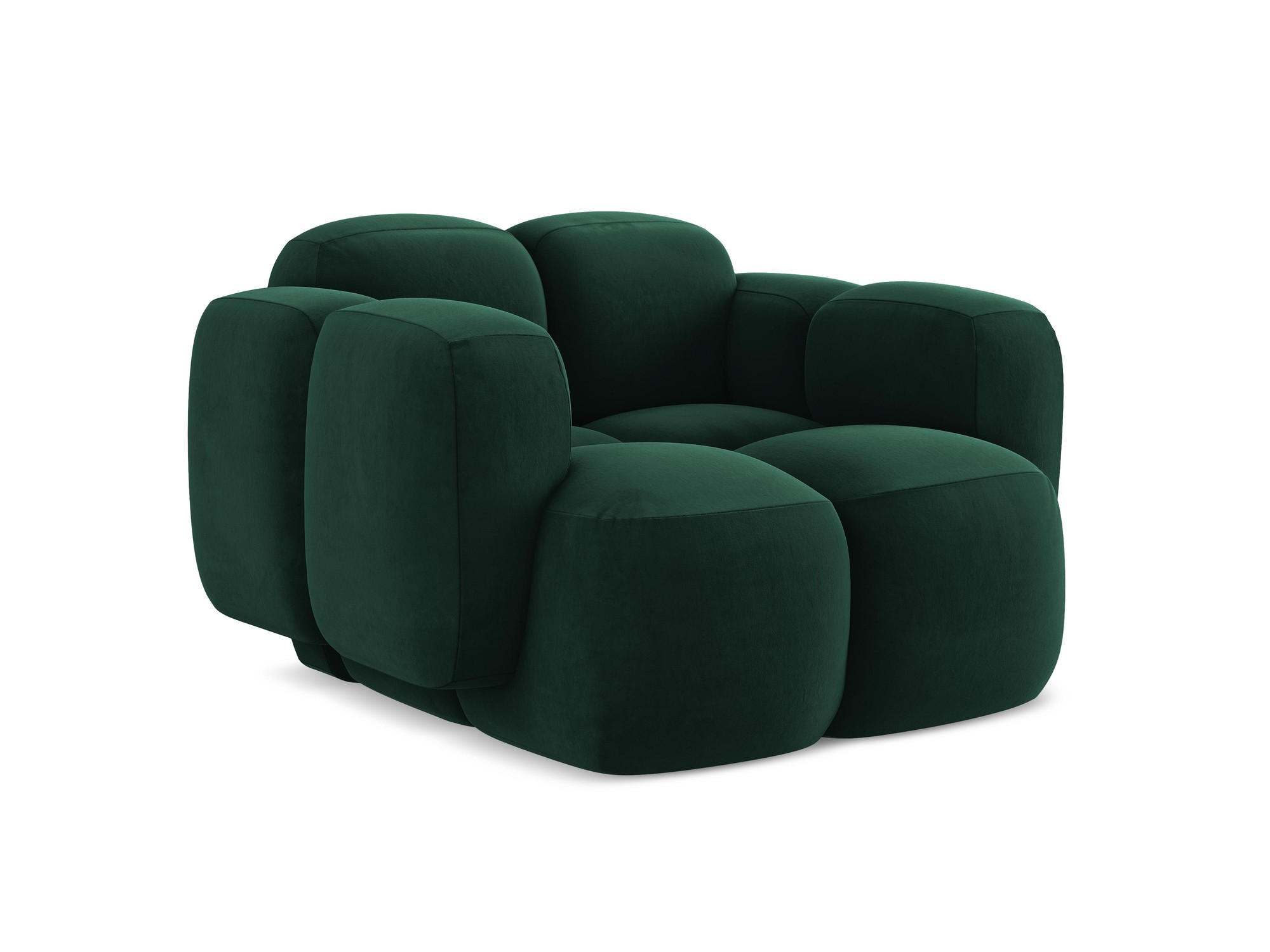 SESSEL Samt Stoff Grün - Dunkelgrün/Schwarz, Holzwerkstoff/Kunststoff (120/72/115cm) - Makamii