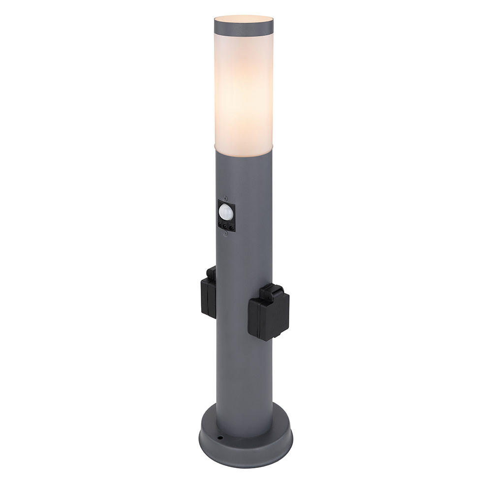 LED STEHLEUCHTE Anthrazit Opal - Anthrazit, Metall (7.6/7.6/60cm)