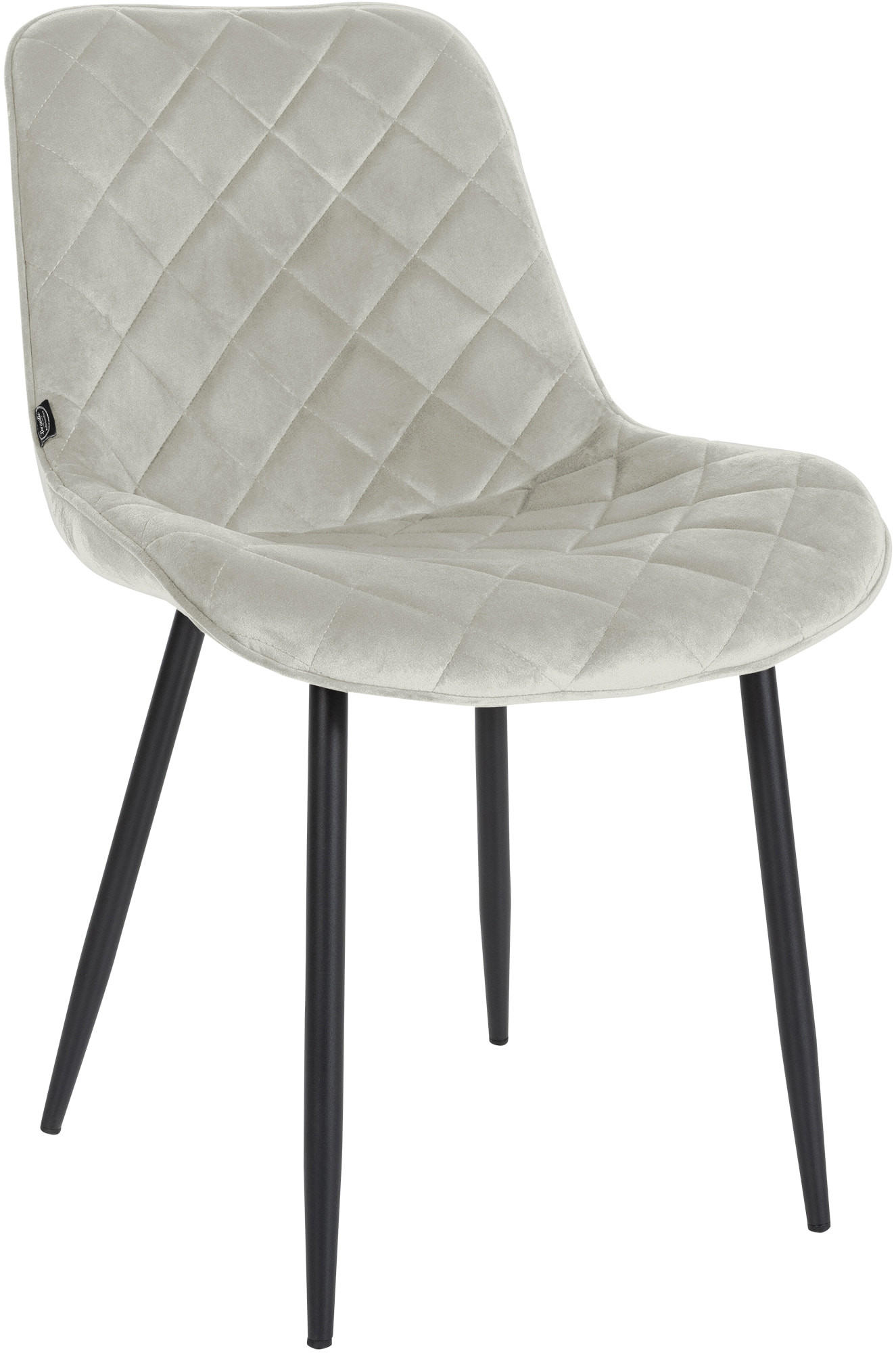 STUHL Samt Creme - Creme/Schwarz, Textil/Metall (53/82/60cm) - CLP