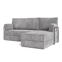 ROHOVÁ SEDAČKA NOTIA modulární Boneless pohovka s funkcí spaní, světle šedá POSO 55 - světle šedá, textil (200/120cm) - MASSENO