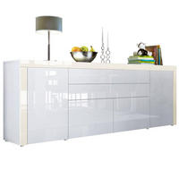 SIDEBOARD La Paz Weiß Hochglanz / Creme Hochglanz - Weiß Hochglanz, Holzwerkstoff (200/72/35cm) - Vladon