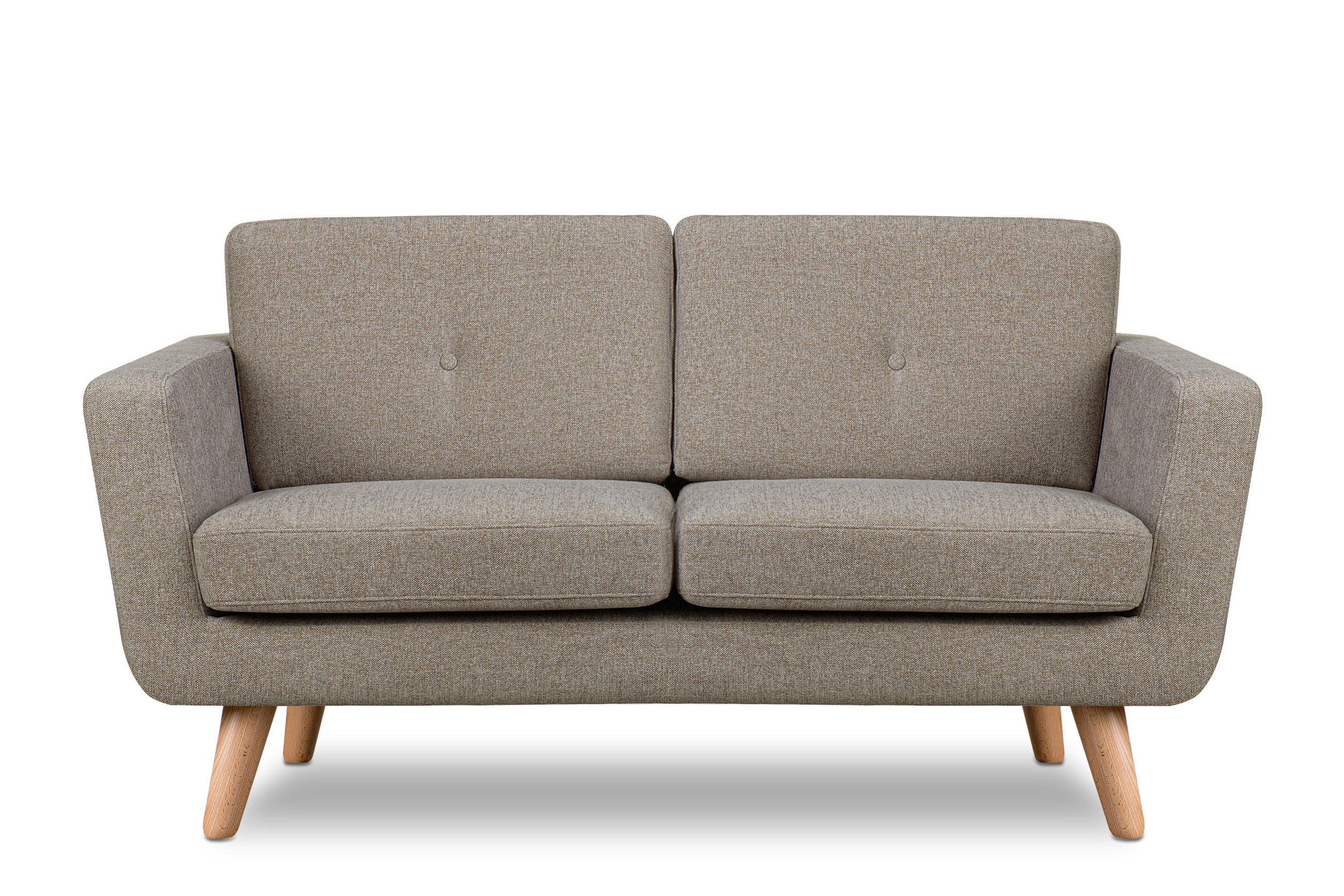 2-SITZER-SOFA TAGIO II mit Armlehnen, Hellbraun - Hellbraun, Textil (88/80/153cm) - KONSIMO®